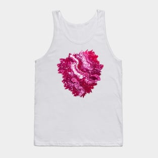 Dark Pink Cells Acrylic Pour Painting Tank Top